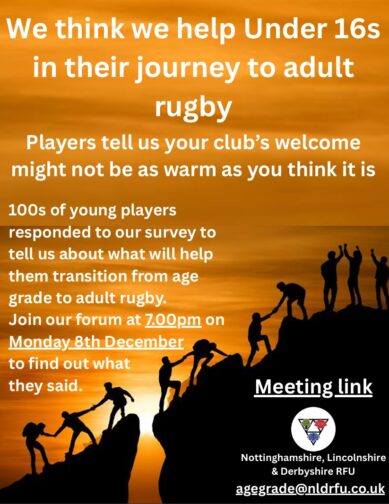 U16s Transition - NLDRFU - Nottinghamshire, Lincolnshire & Derbyshire Rugby